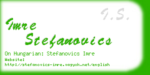 imre stefanovics business card